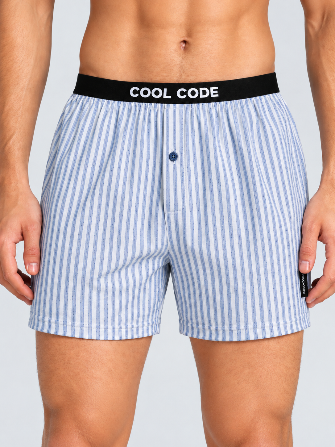 COTTON INNER BOXER - DOUBLE LYOCELL WBLUE CC01