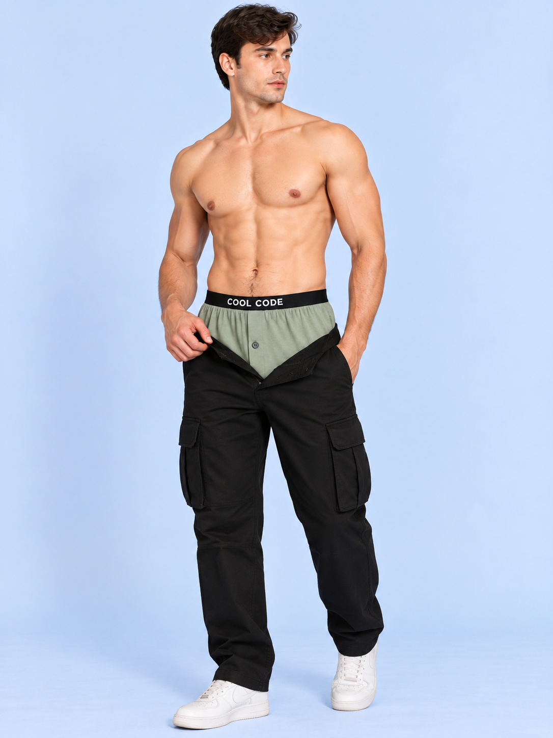 COTTON POP INNER BOXER -SAGE CC02